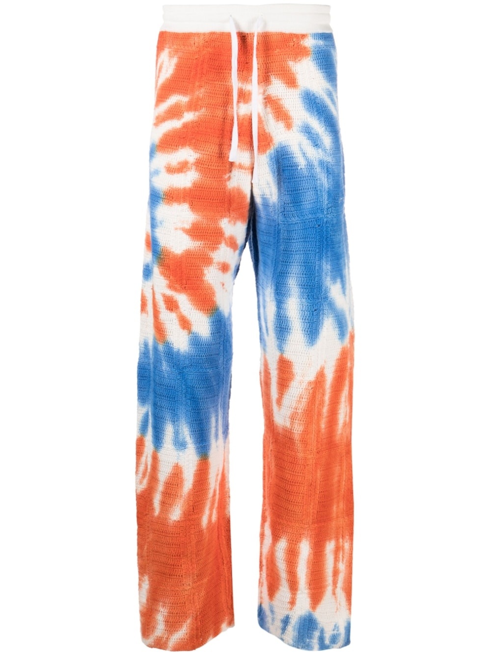 tie-dye macramé trousers - 1