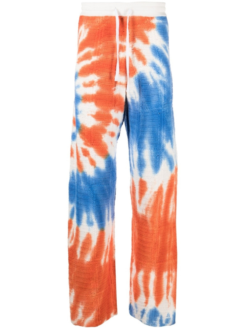 tie-dye macramé trousers 1