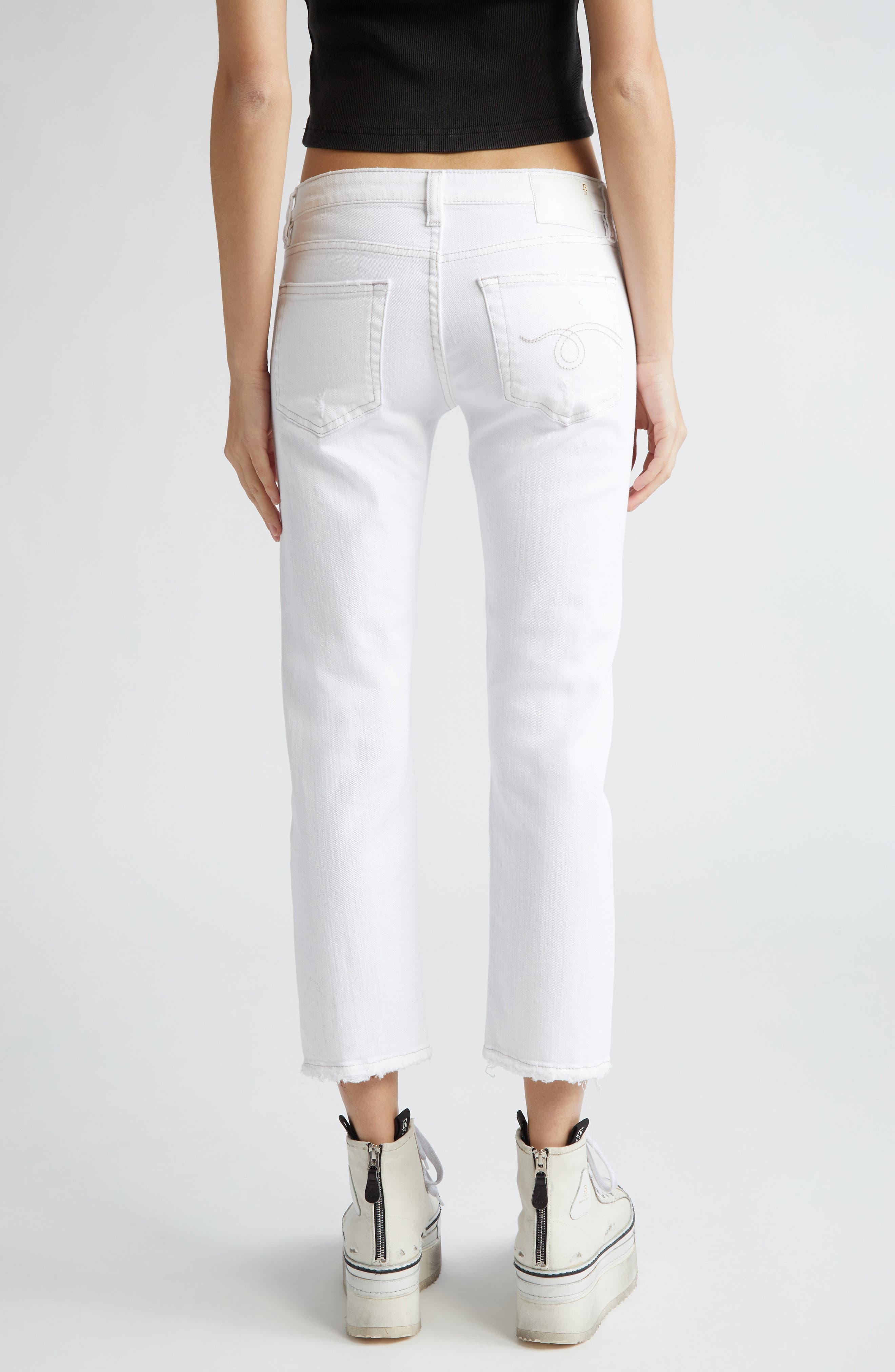 R13 Boy Straight Ankle Jeans in Bale White at Nordstrom - 2