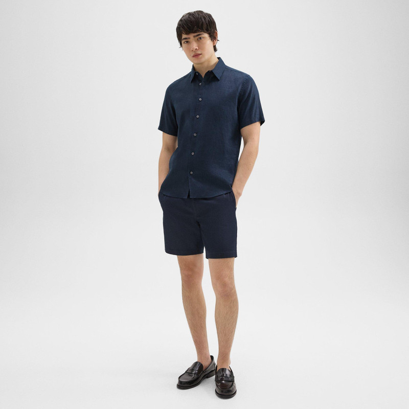 Theory Irving Short-Sleeve Shirt in Relaxed Linen outlook
