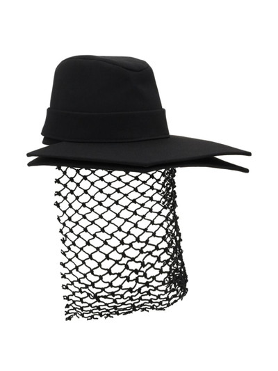 Yohji Yamamoto mesh-detail wool fedora outlook