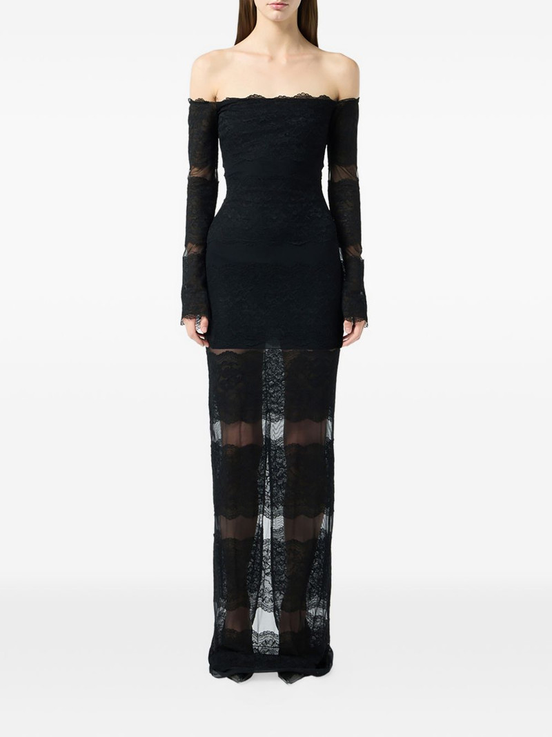 Blumarine lace off-the-shoulder maxi dress outlook