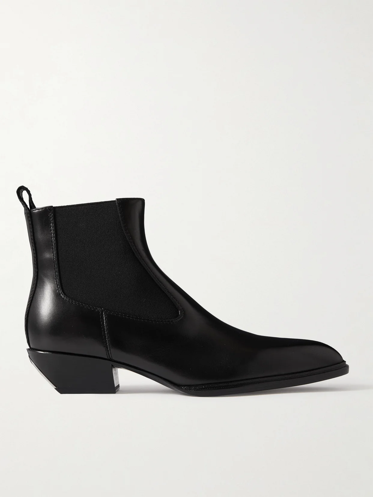 Slick Leather Ankle Boots - 1