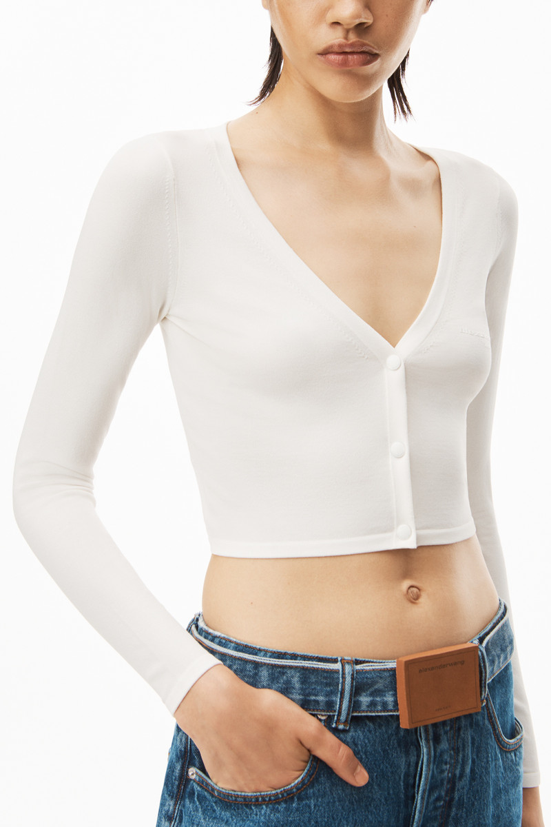 CARDIGAN IN STRETCH VISCOSE KNIT 5