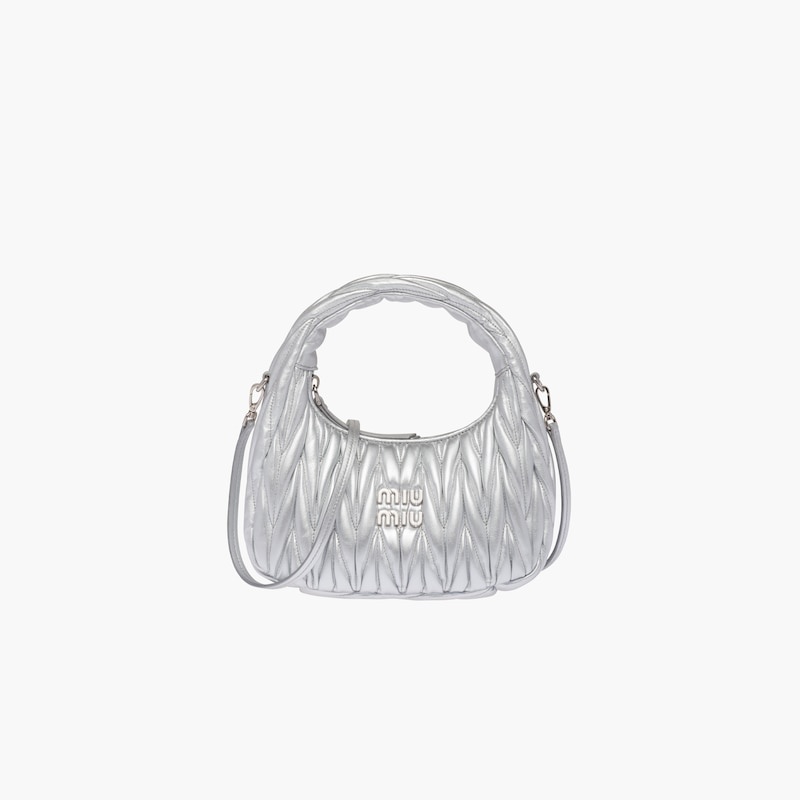 Miu Wander matelassé nappa leather mini hobo bag - 2
