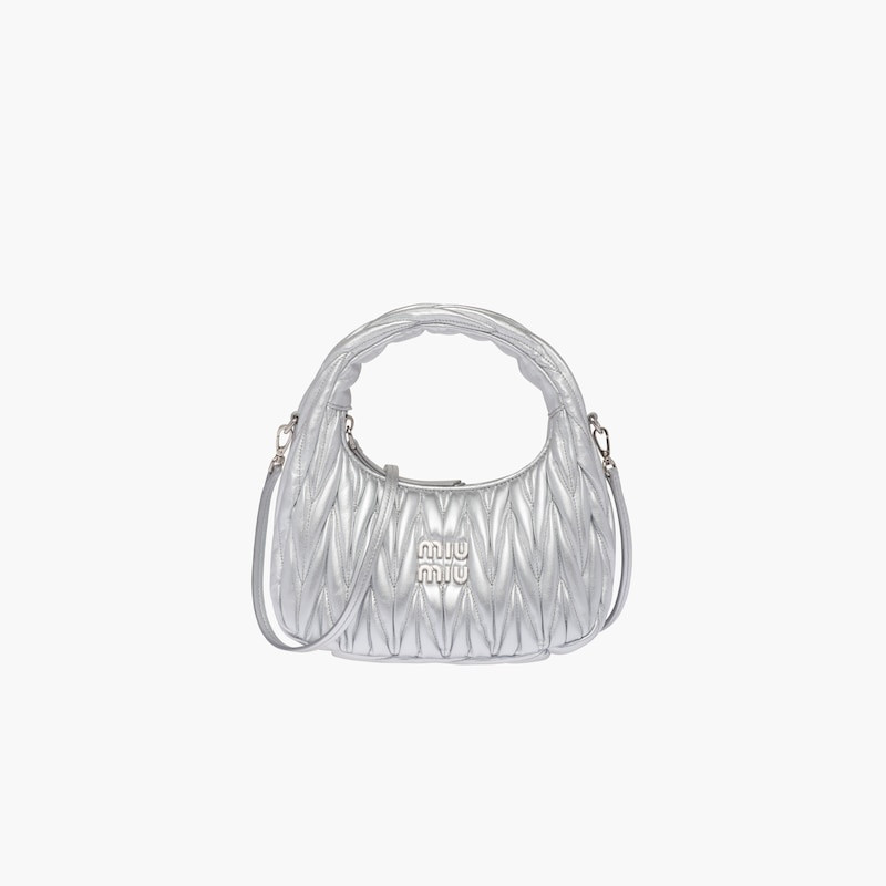 Miu Miu Miu Wander matelassé nappa leather mini hobo bag outlook