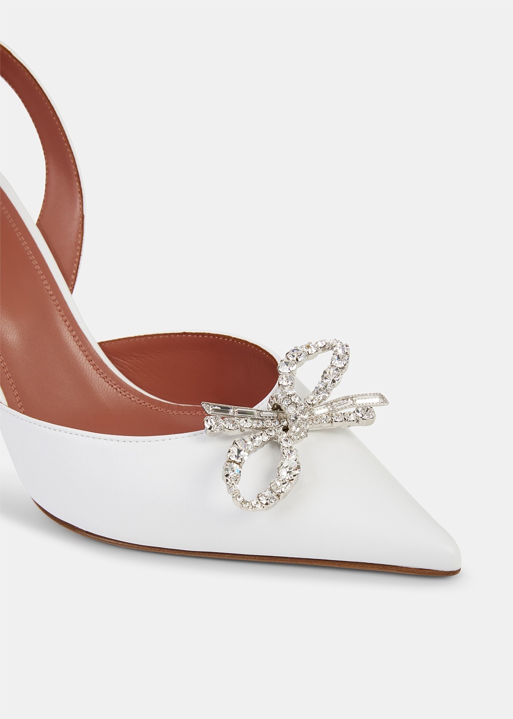 White Nappa Rosie Slingback Heels - 5