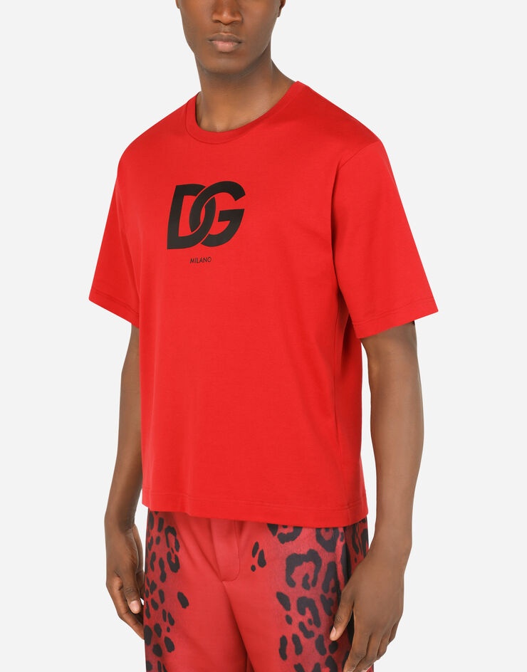 Cotton T-shirt with DG logo print - 4