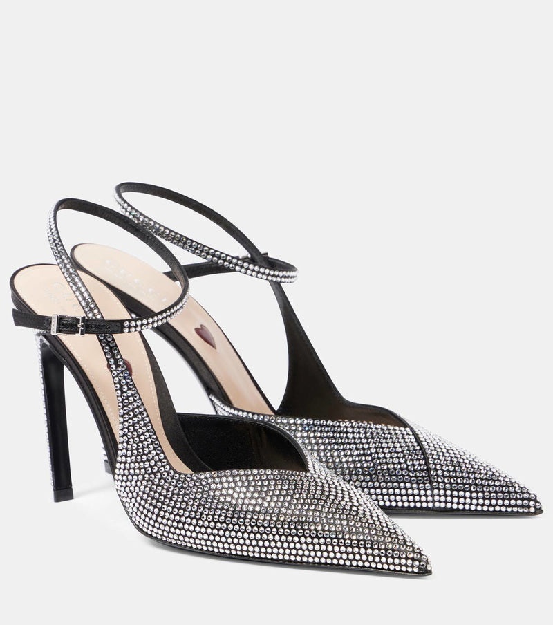 Gucci Alma Love 105 embellished satin pumps - 2