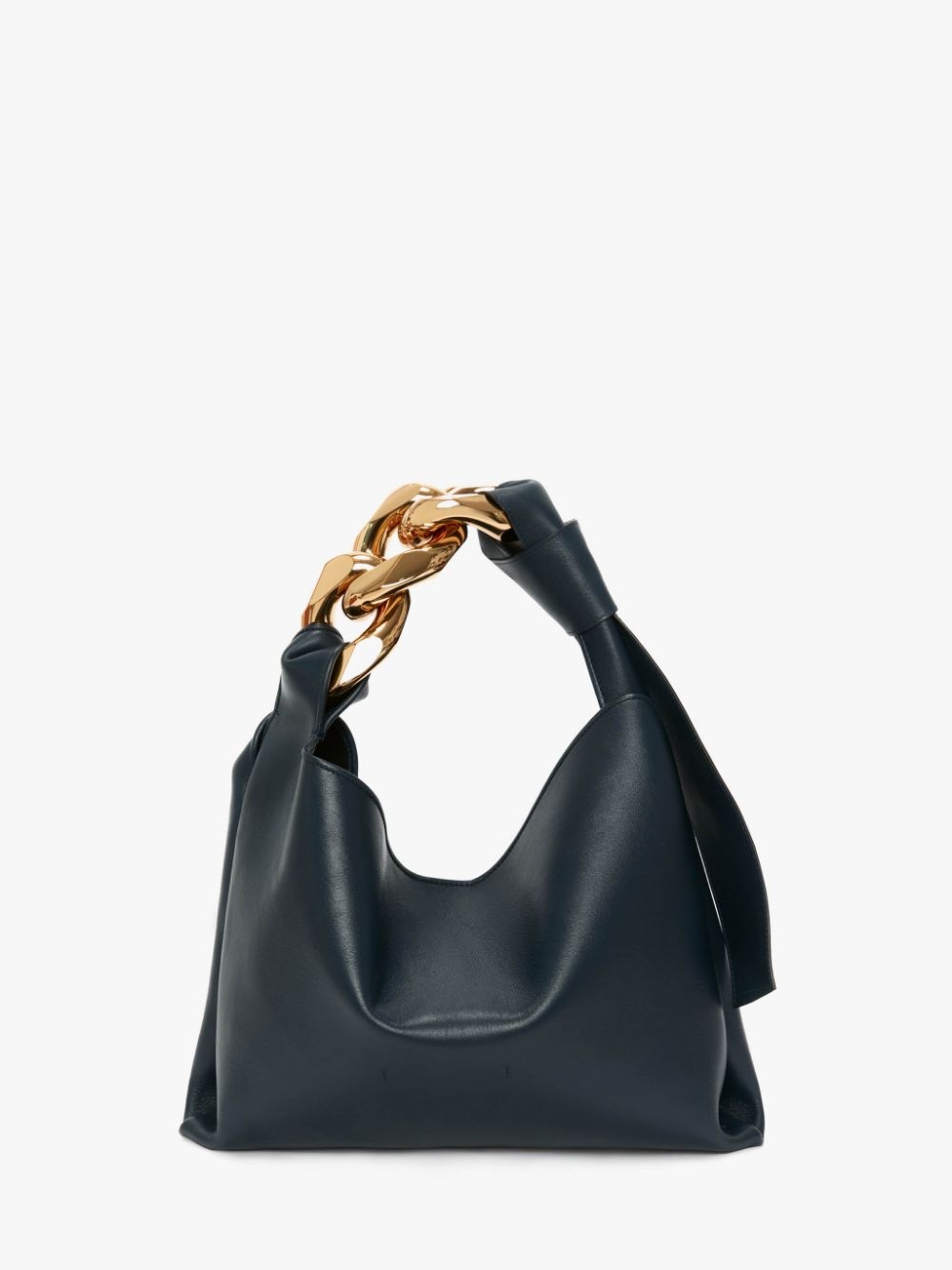 SMALL CHAIN HOBO - LEATHER SHOULDER BAG - 4
