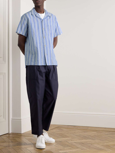 Oliver Spencer Camp-Collar Striped Cotton and Linen-Blend Shirt outlook
