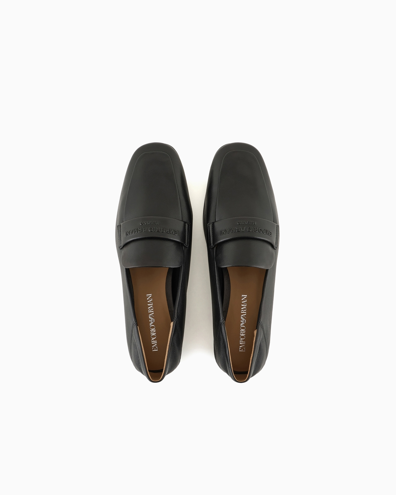 Nappa leather loafers with embossed logo - 3