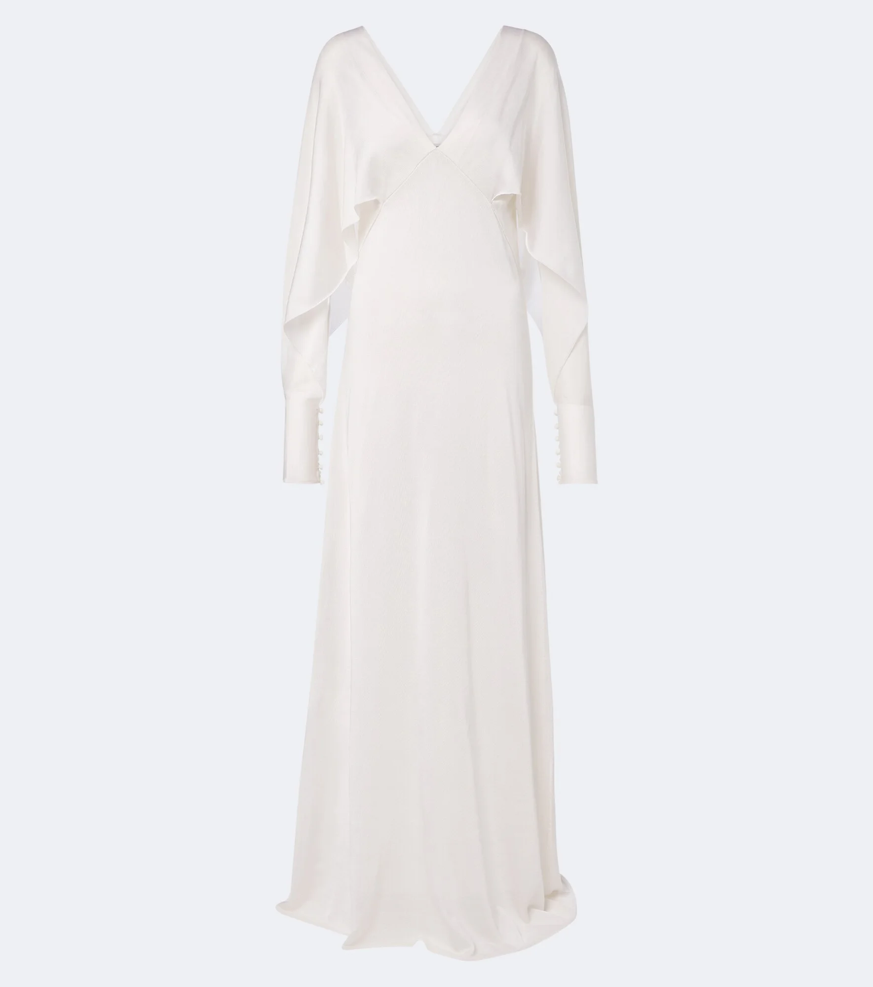 Draped caped silk gown - 1