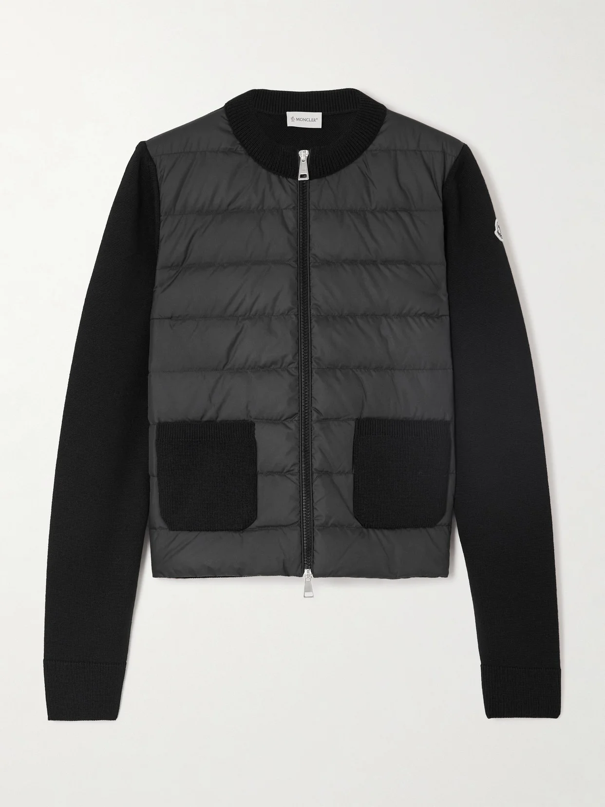 Wool And Quilted Shell Down Cardigan - 1