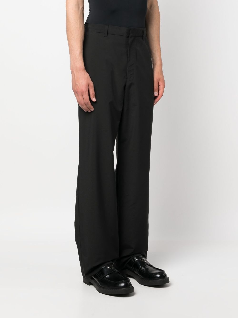 logo-patch wide-leg trousers - 3