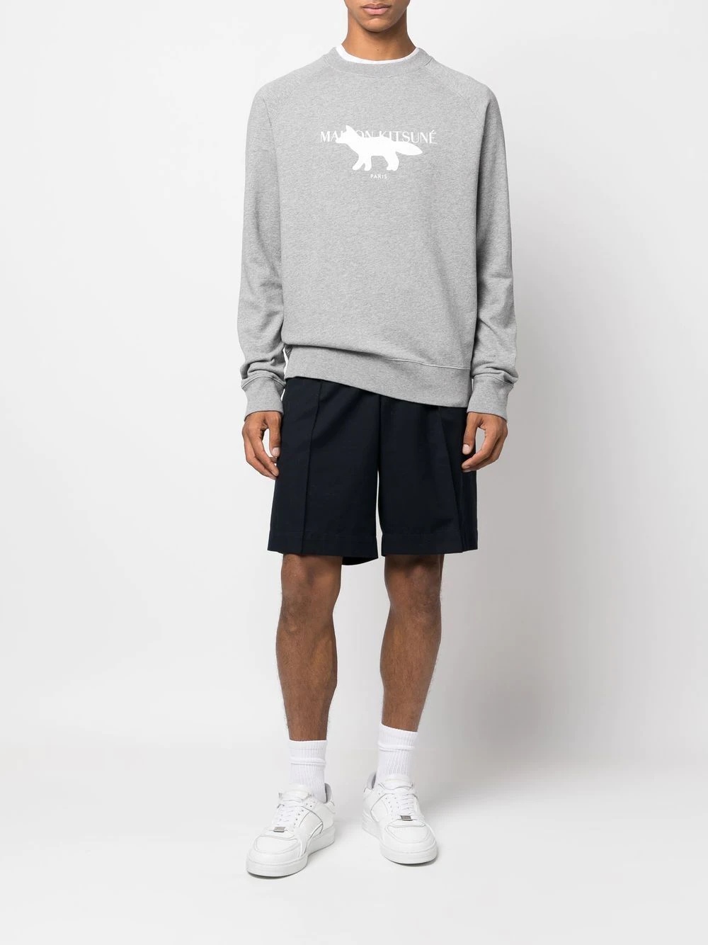 logo-print cotton sweatshirt - 1