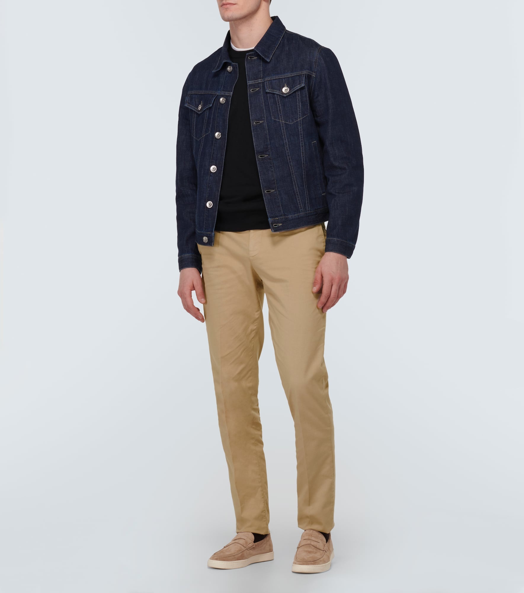 Cotton-blend slim pants - 2
