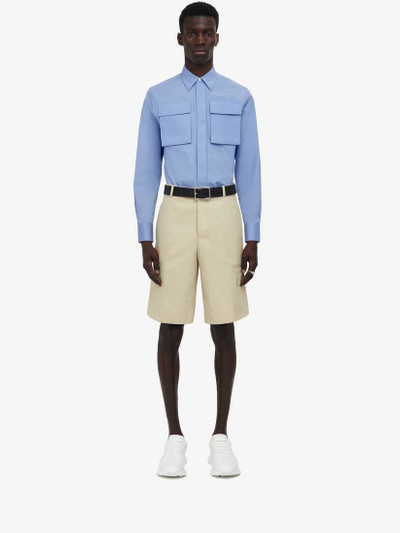 Alexander McQueen Men's Double Pocket Tailored Shorts in Pale Beige outlook