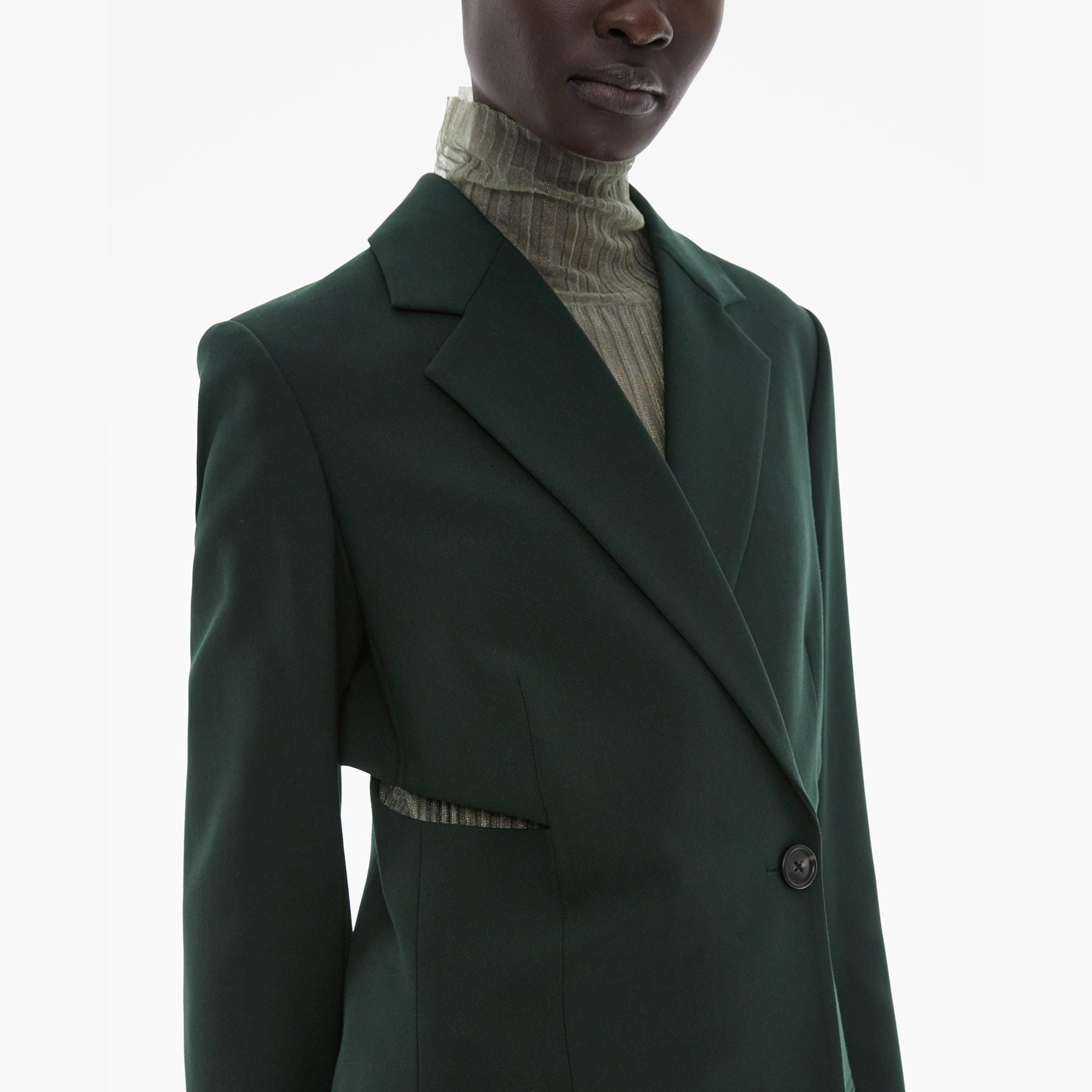 STRETCH WOOL SLASH BLAZER - 6