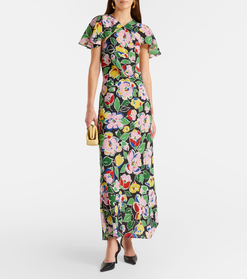 RIXO Jeannie floral silk maxi dress outlook