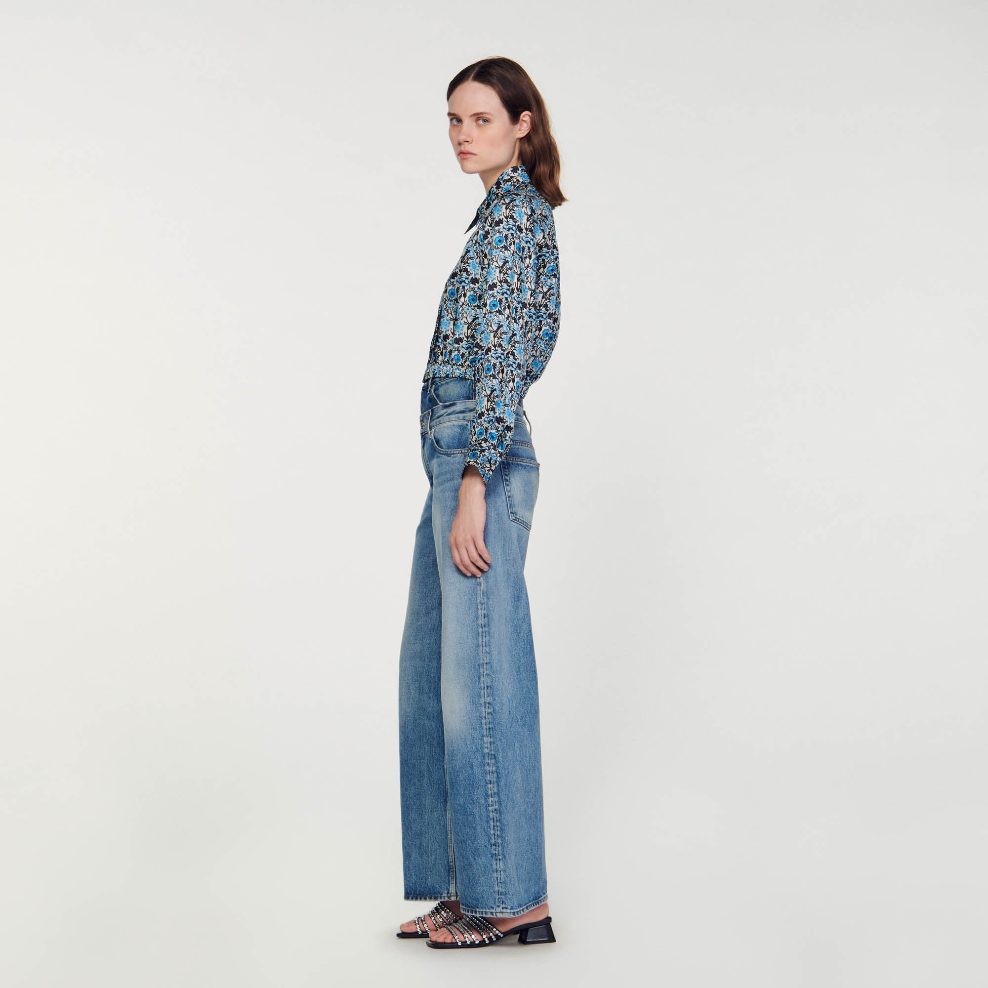 CROPPED SILK SHIRT - 7