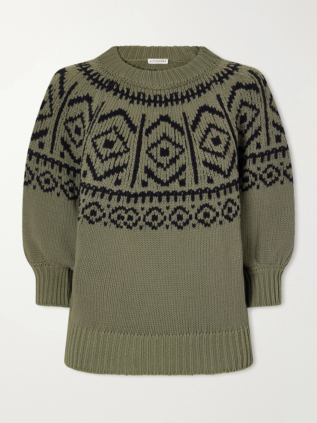 Howard Intarsia-knit Cotton-blend Sweater - 1