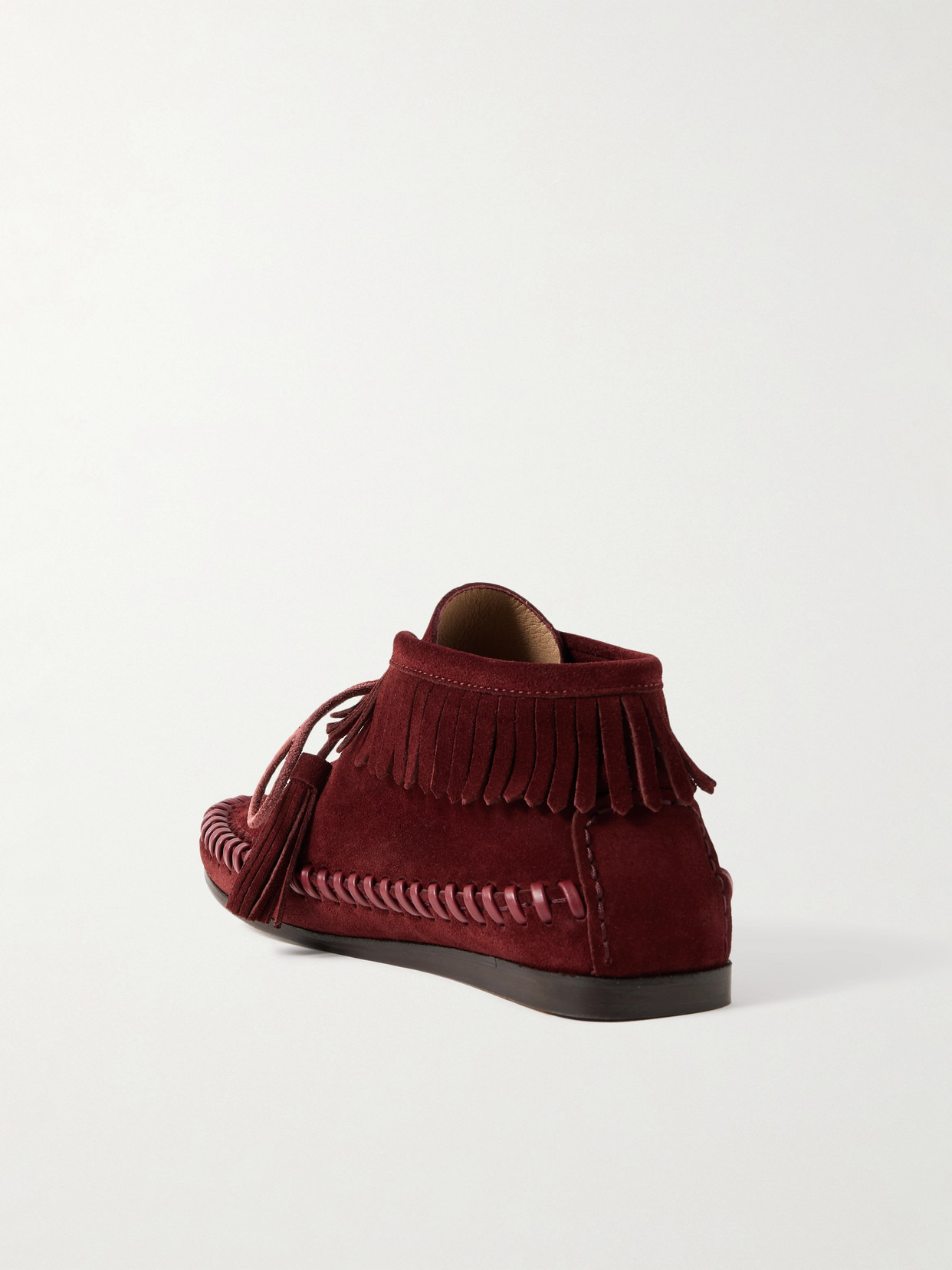 Felsa Fringed Tasseled Leather-trimmed Suede Ankle Boots - 3
