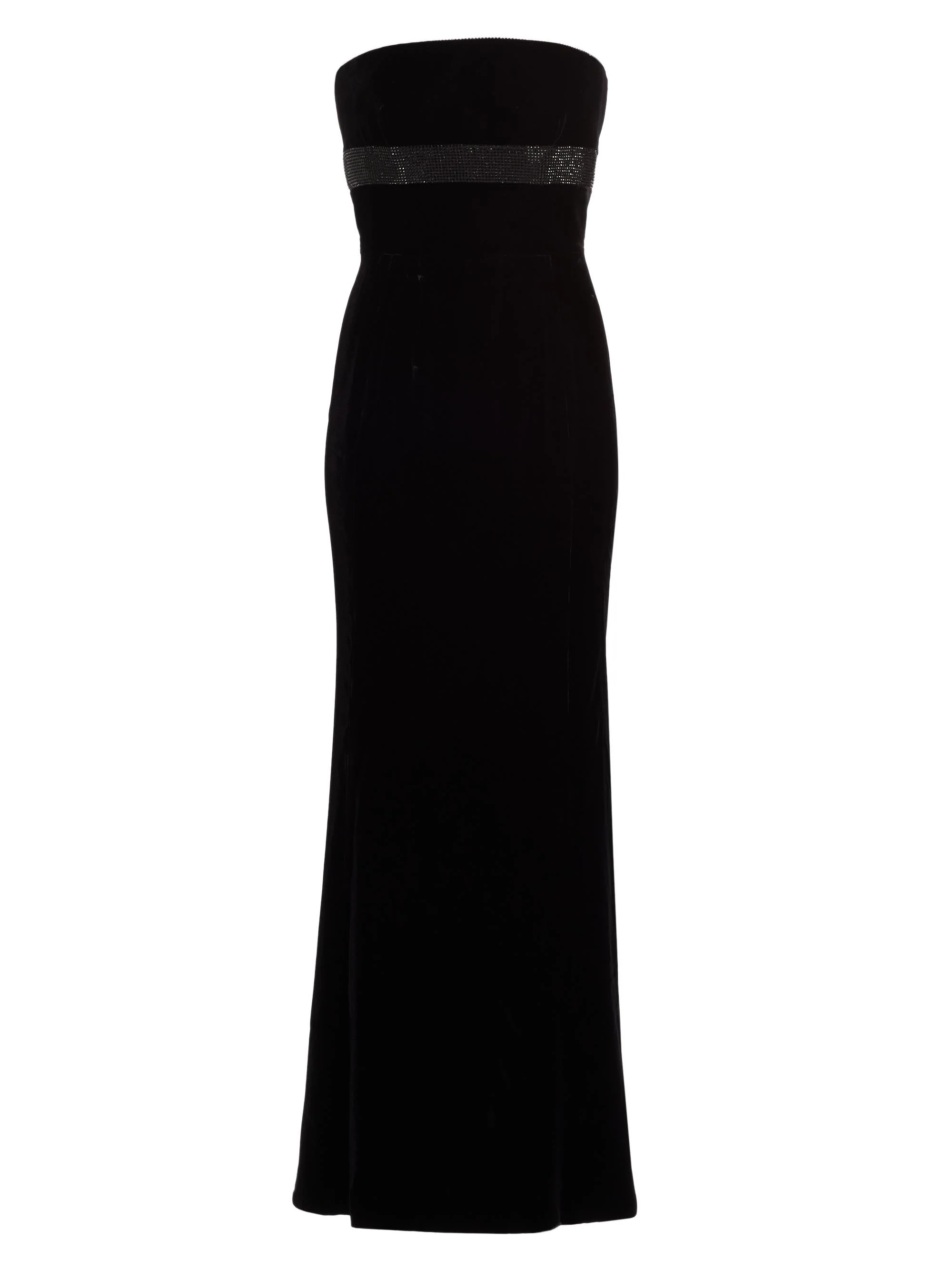 Women's Crystal-Embellished Velvet Strapless Gown - Printed - 1