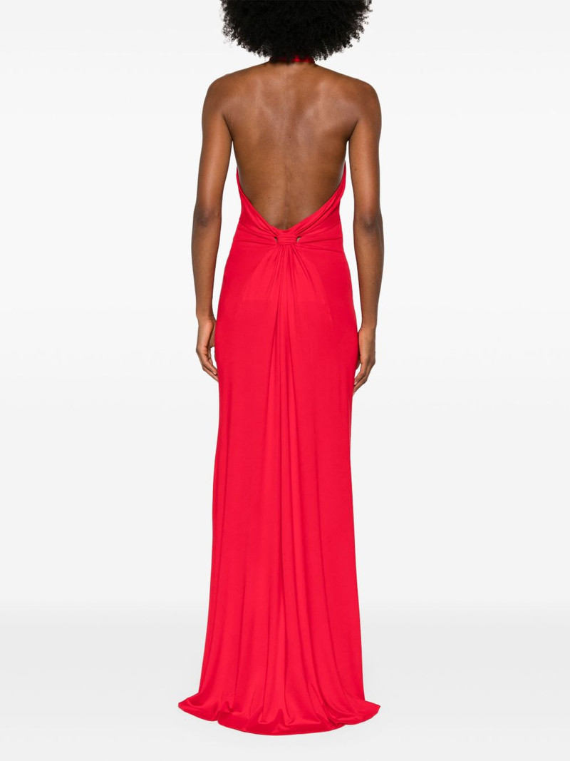 logo-plaque draped gown 4