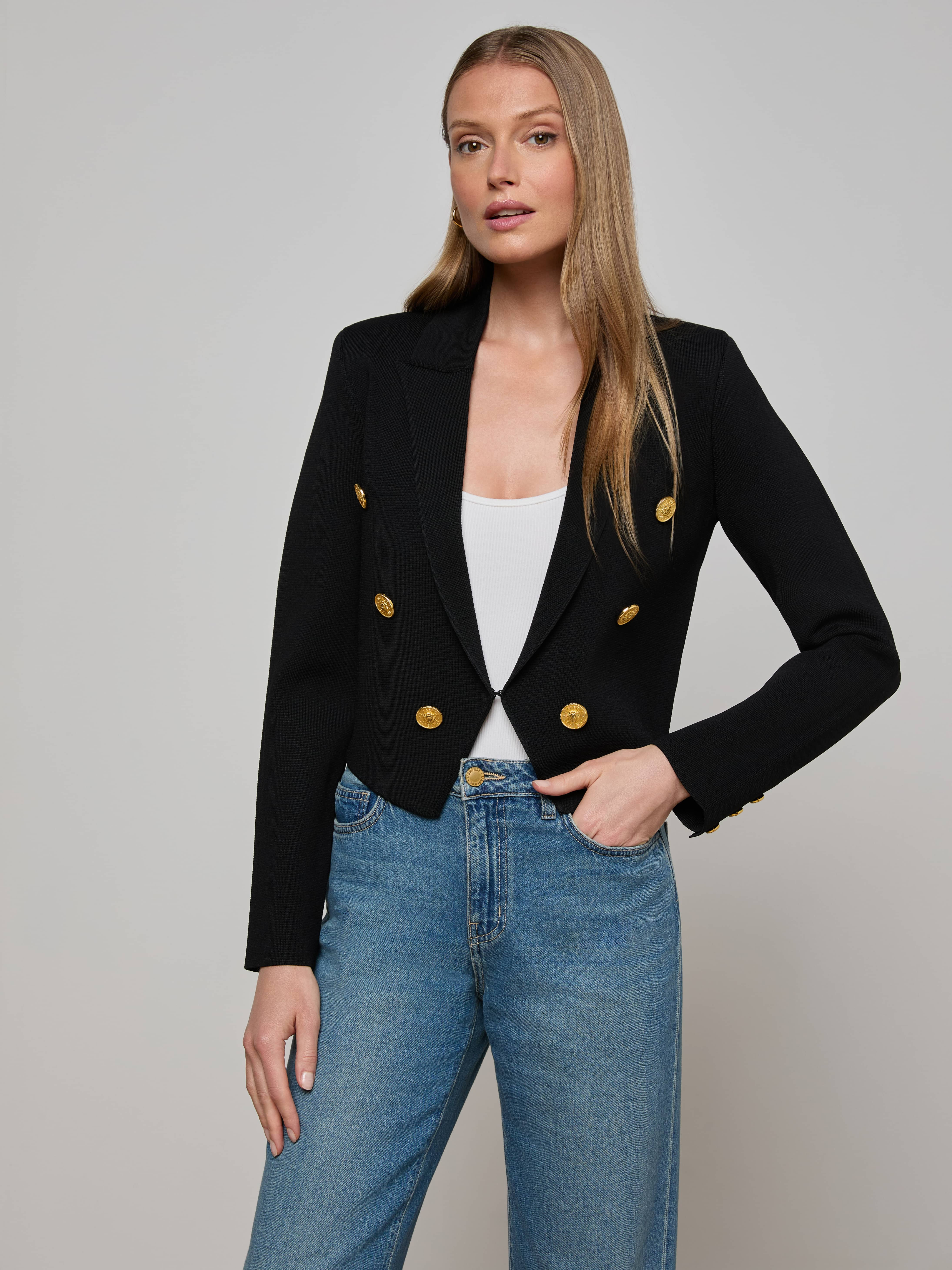 Elio Cropped Knit Blazer - 2