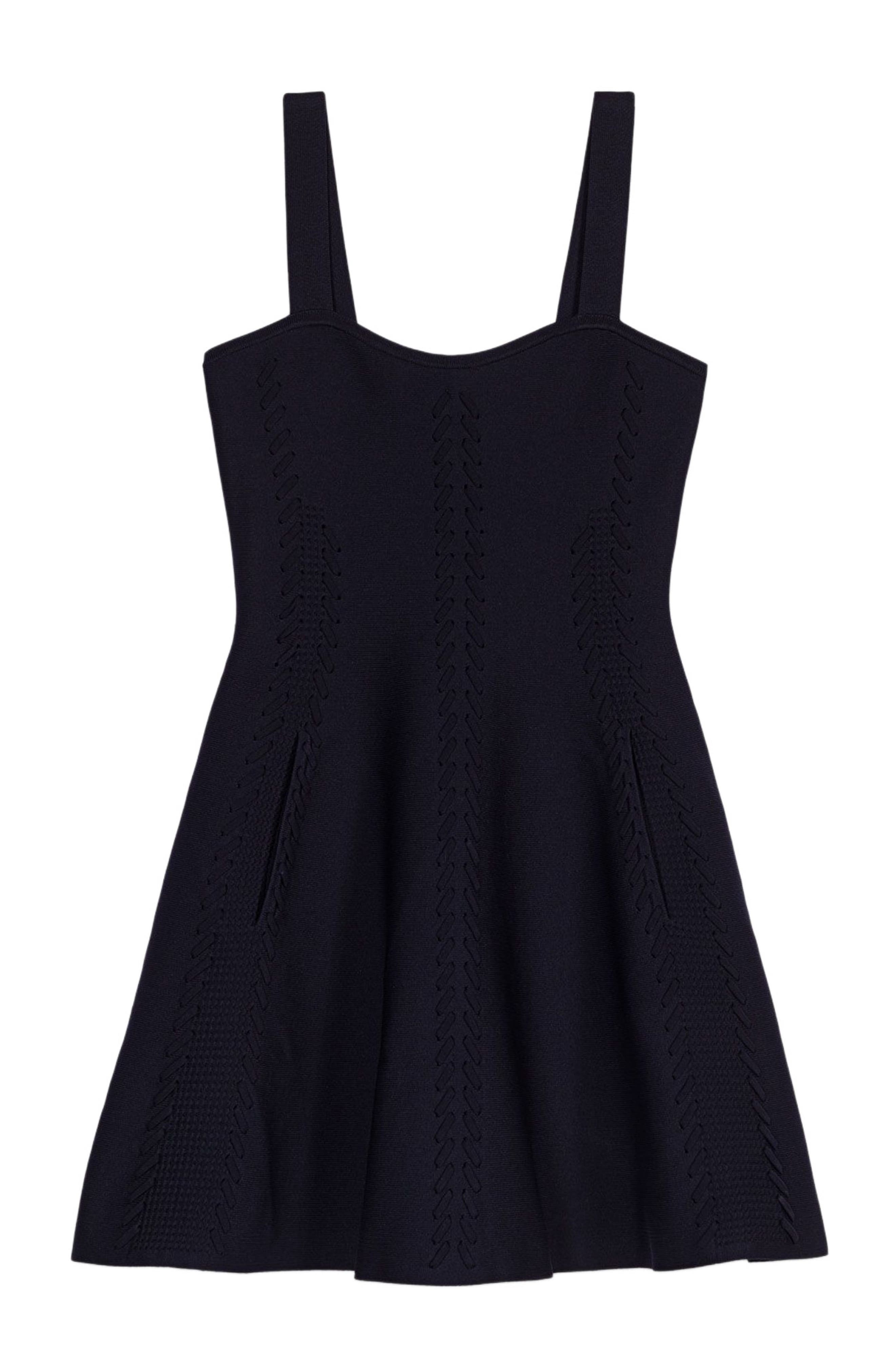 maje Mini knitted babydoll dress in Navy at Nordstrom - 7