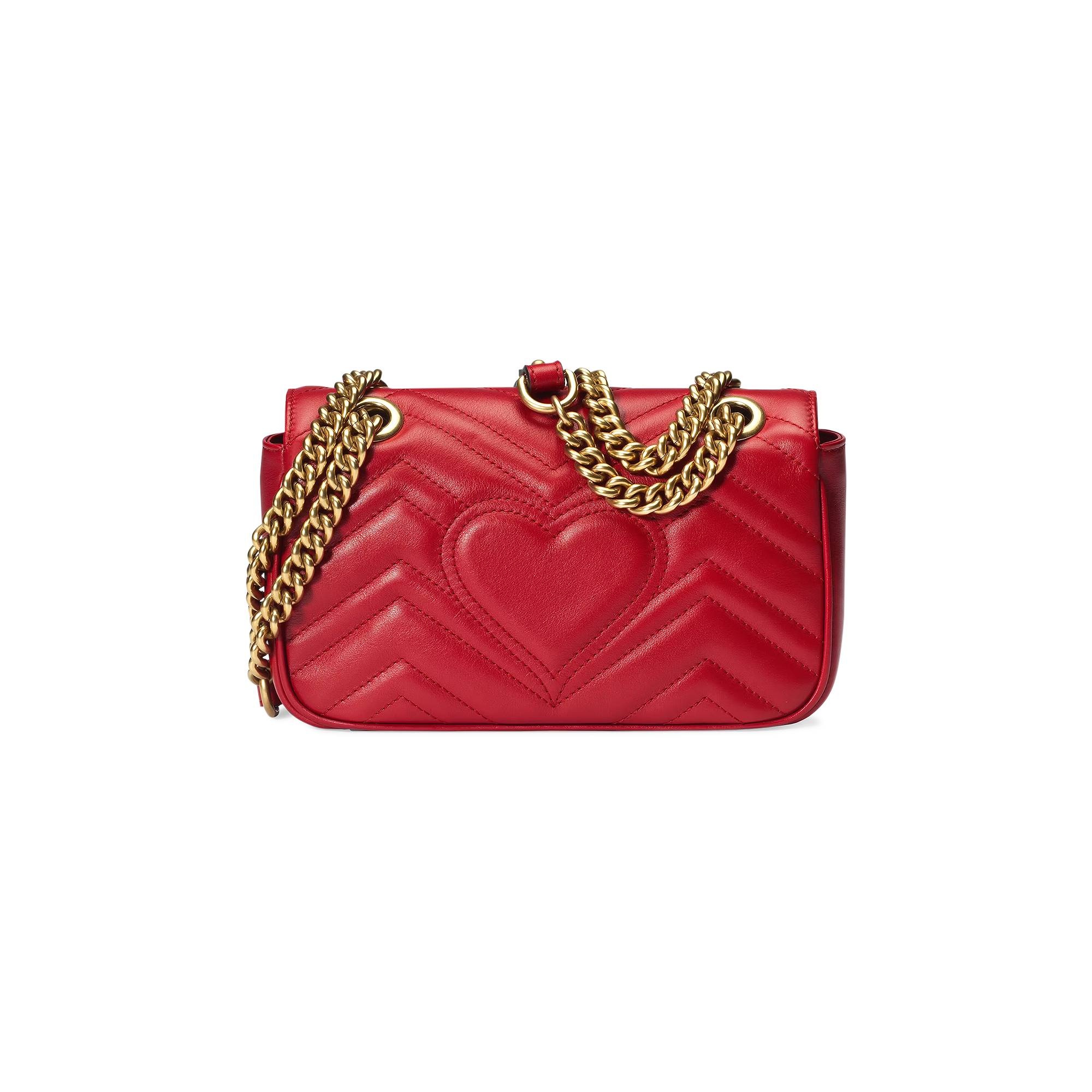 Gucci GG Marmont Matelassé Mini Bag 'Red' - 3