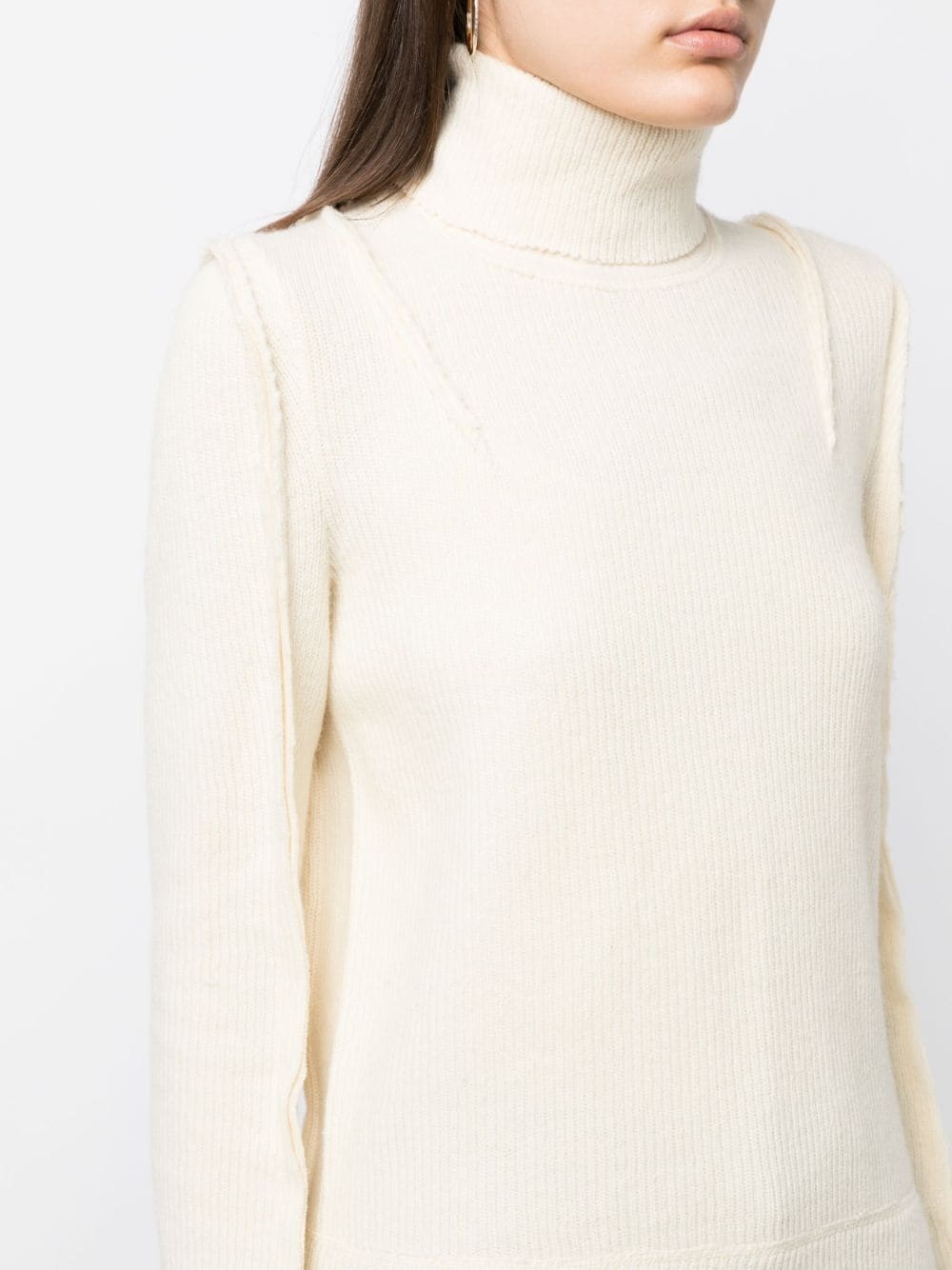 roll-neck ribbed-knit jumper - 5