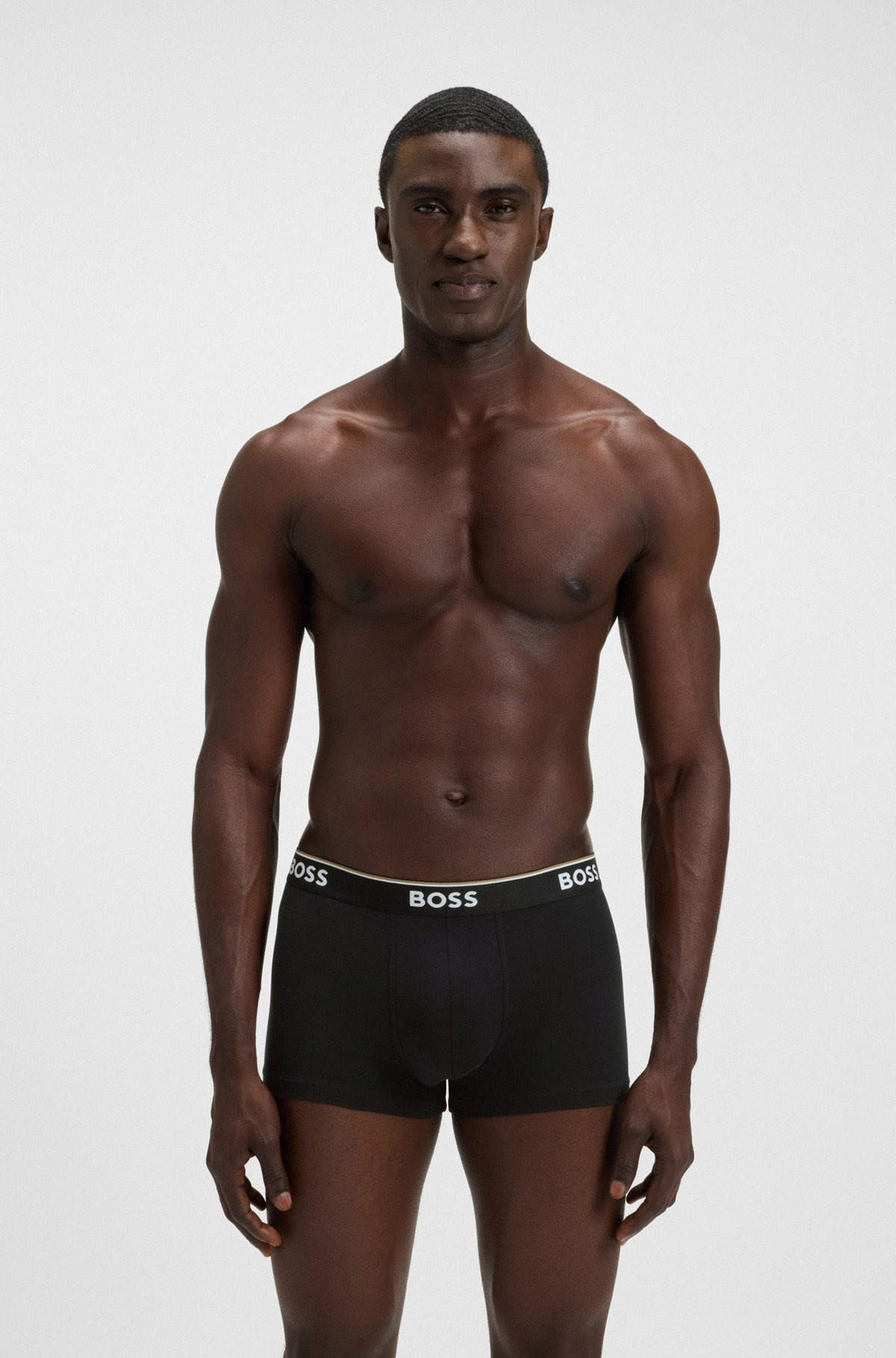 THREE-PACK OF STRETCH-COTTON TRUNKS WITH LOGO WAISTBANDS - 7