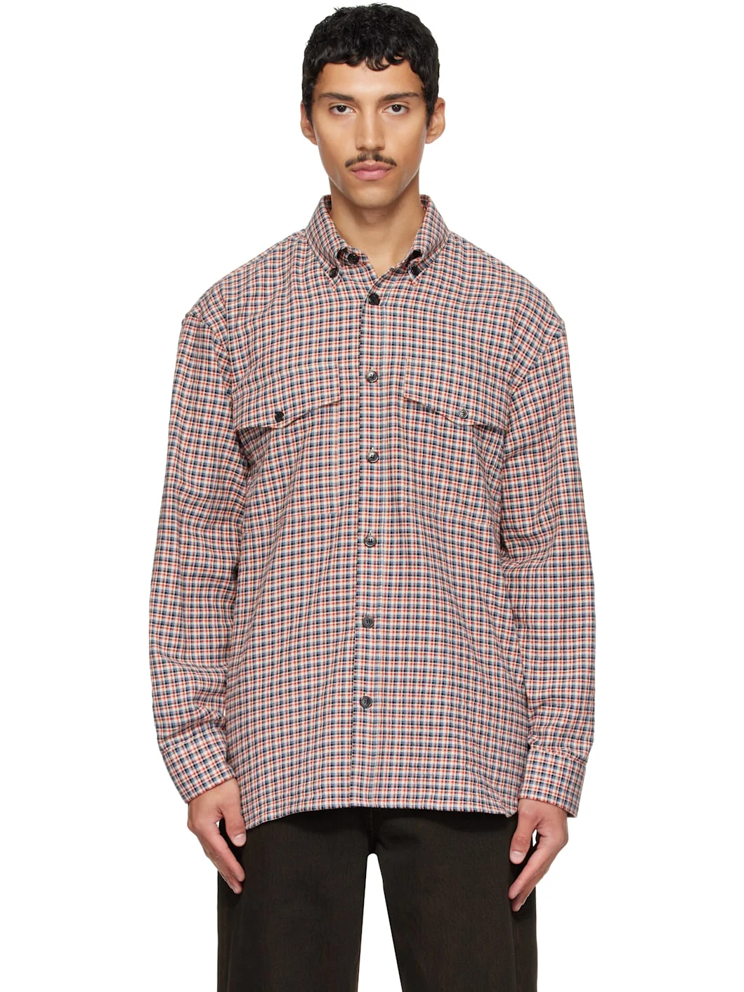 Red Loose Flannel Shirt - 1