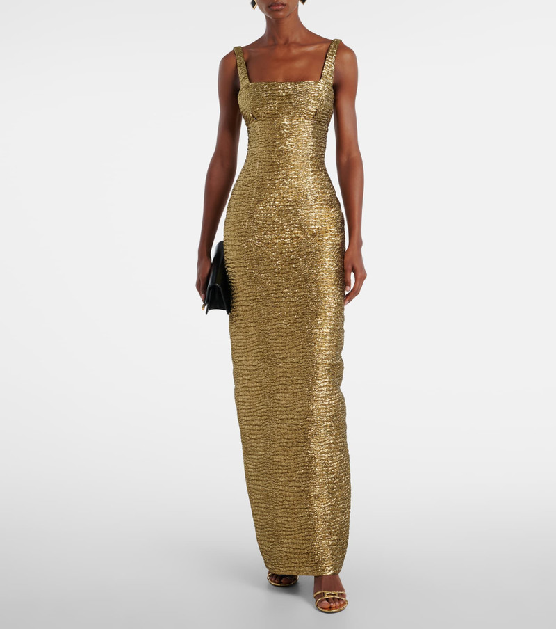 EMILIA WICKSTEAD Micheline metallic-effect seersucker gown outlook
