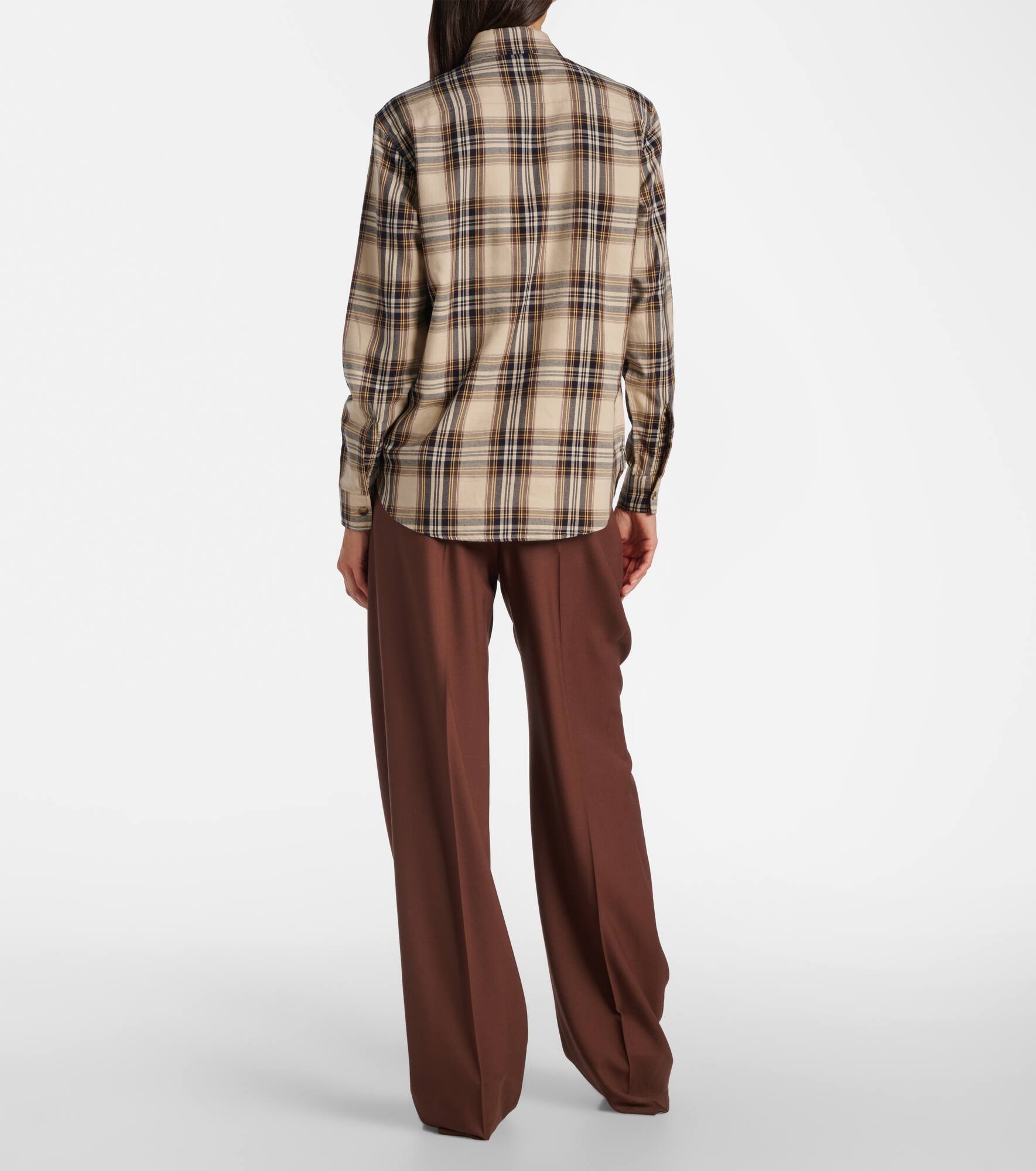 Cassandre plaid cotton-blend shirt - 3