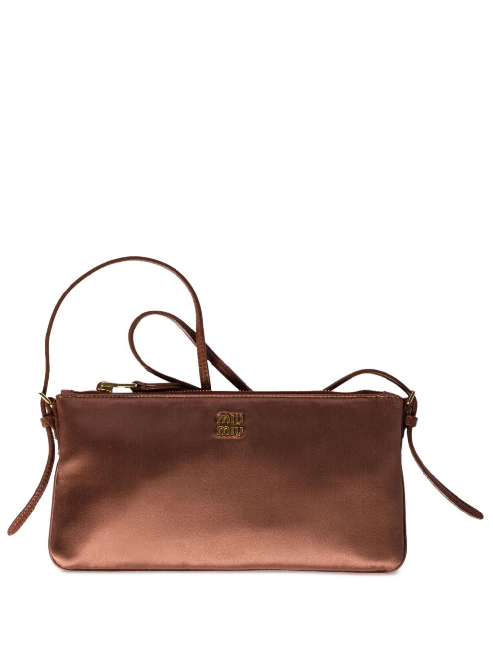 logo-lettering clutch bag - 1