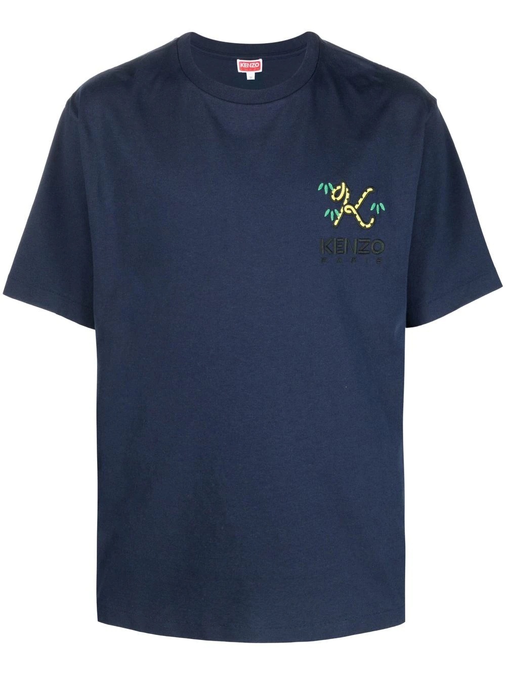 logo-embroidered cotton T-shirt - 1