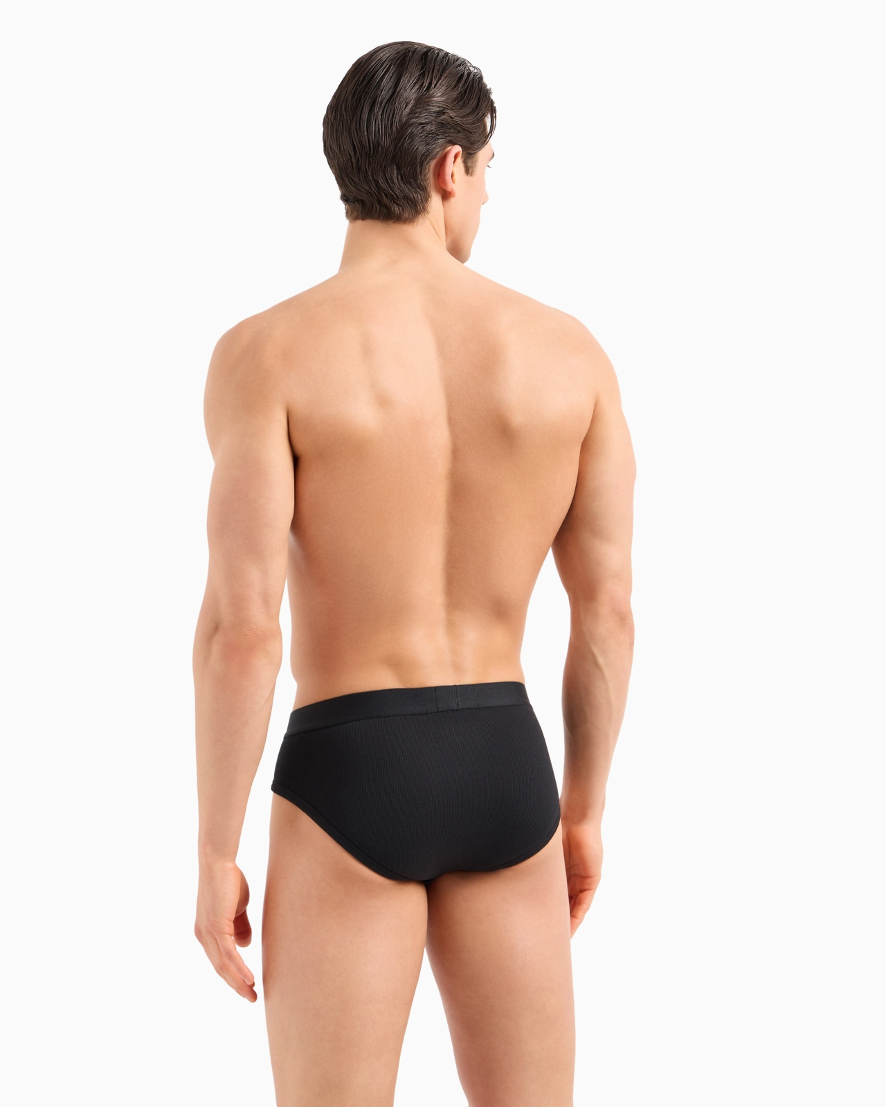Two-pack of ribbed cotton briefs with logo band - 3