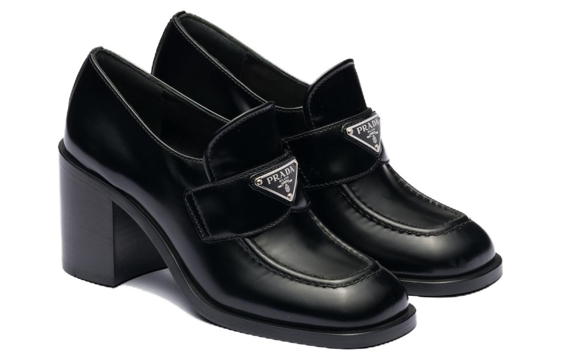 (WMNS) PRADA Brushed Leather High-heel Loafers 'Black' 1D223N_055_F0002_F_075 - 2