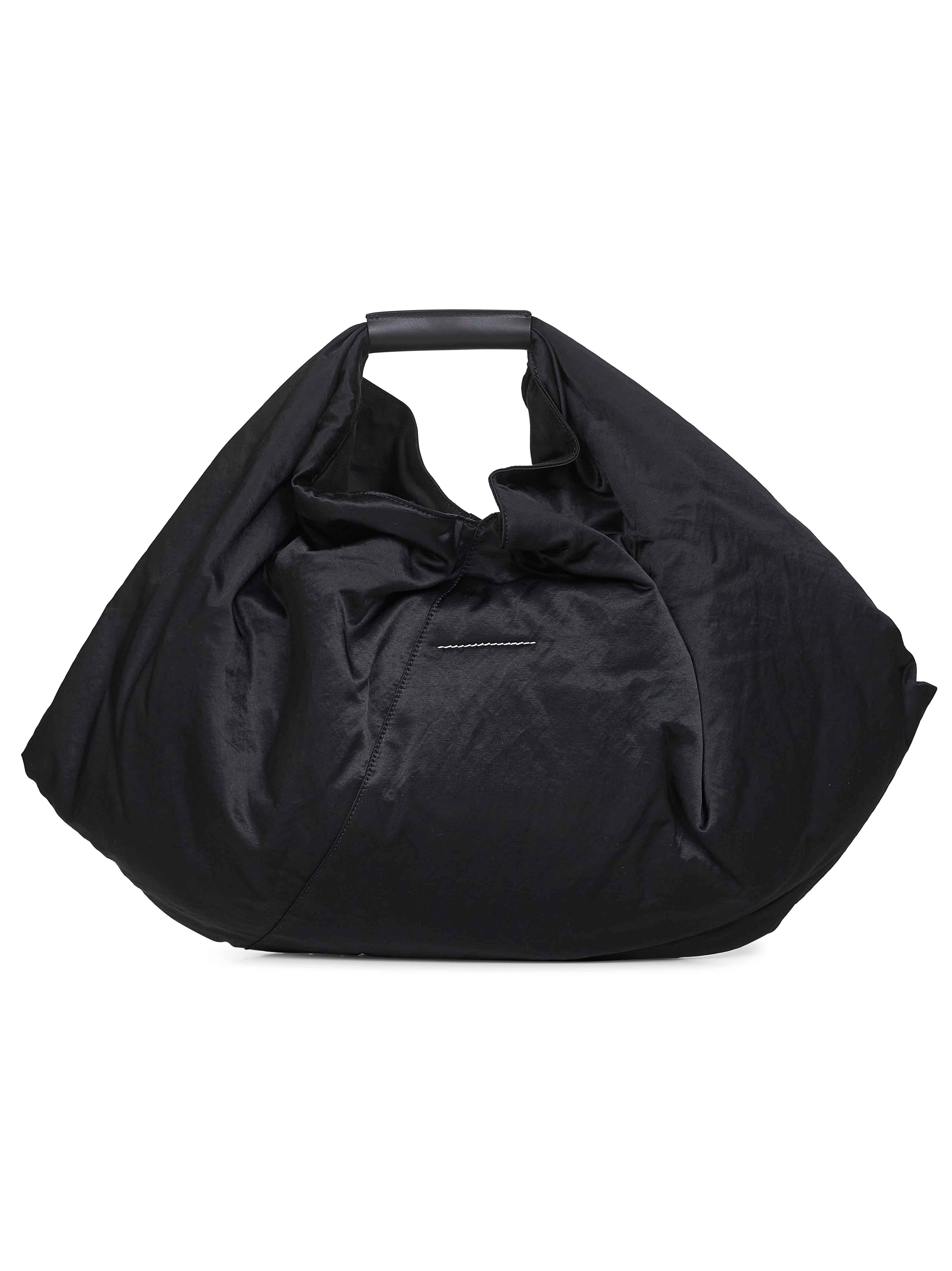 Black Japanese draped tote bag - 3