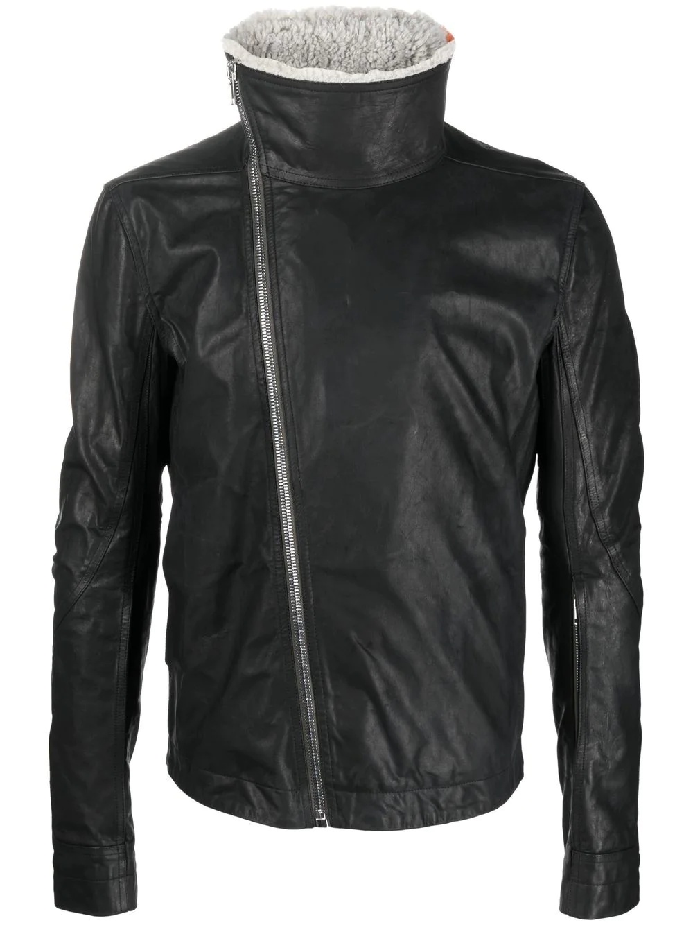 asymmetric leather jacket - 1