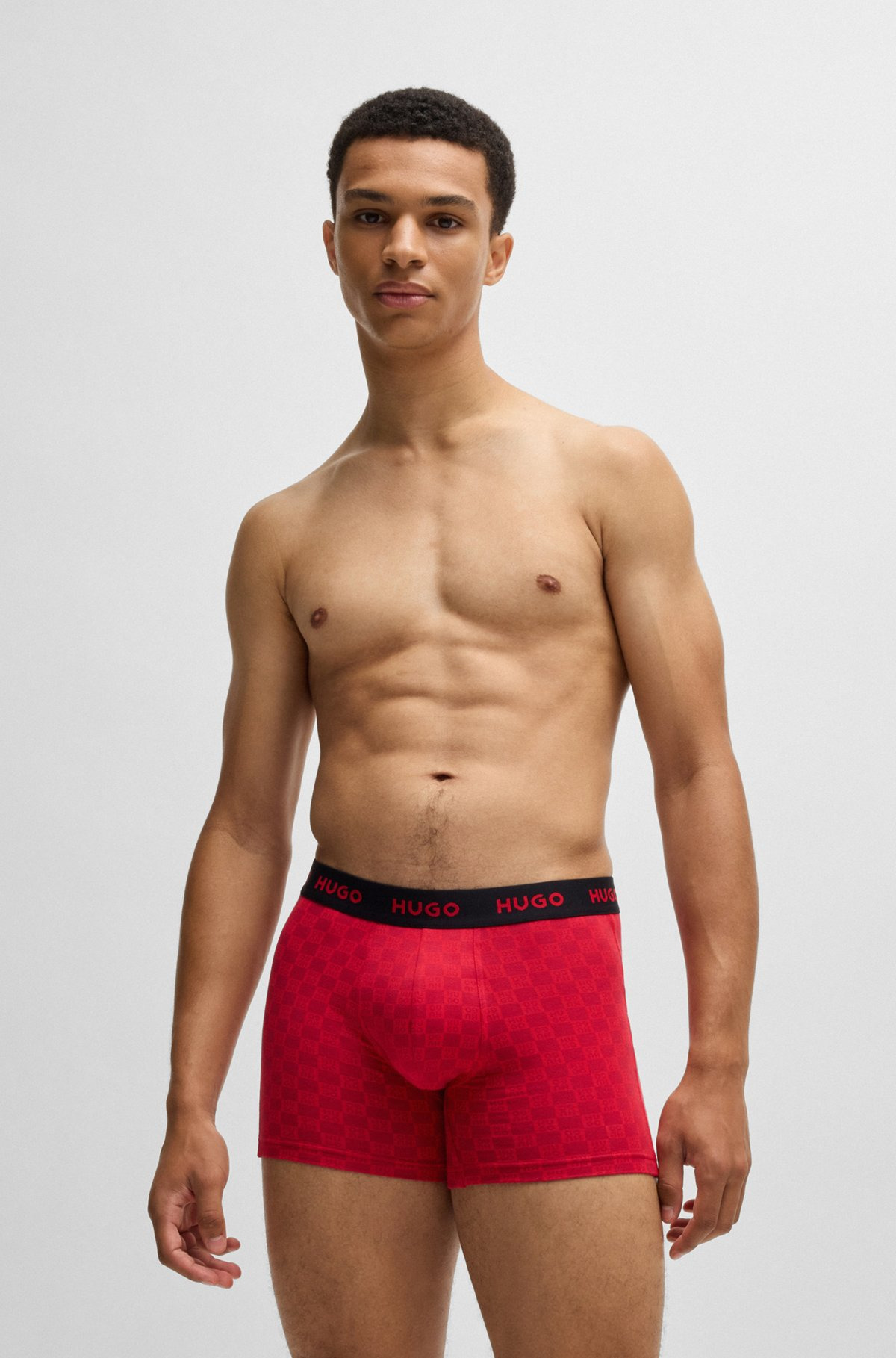 THREE-PACK OF STRETCH-COTTON BOXER BRIEFS WITH LOGOS - 2