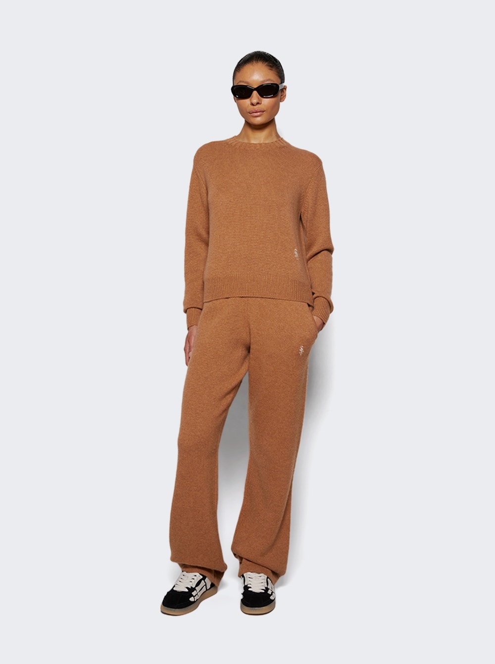 Crewneck Sweater Camel And White - 2