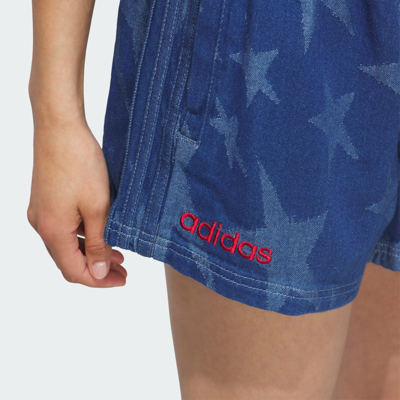 Denim Graphic Varsity Shorts 5
