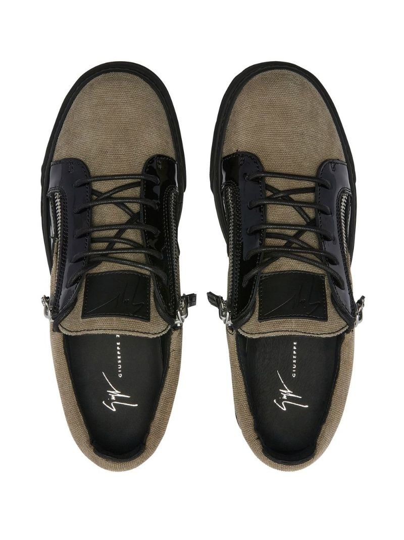 piqué weave panelled sneakers - 4