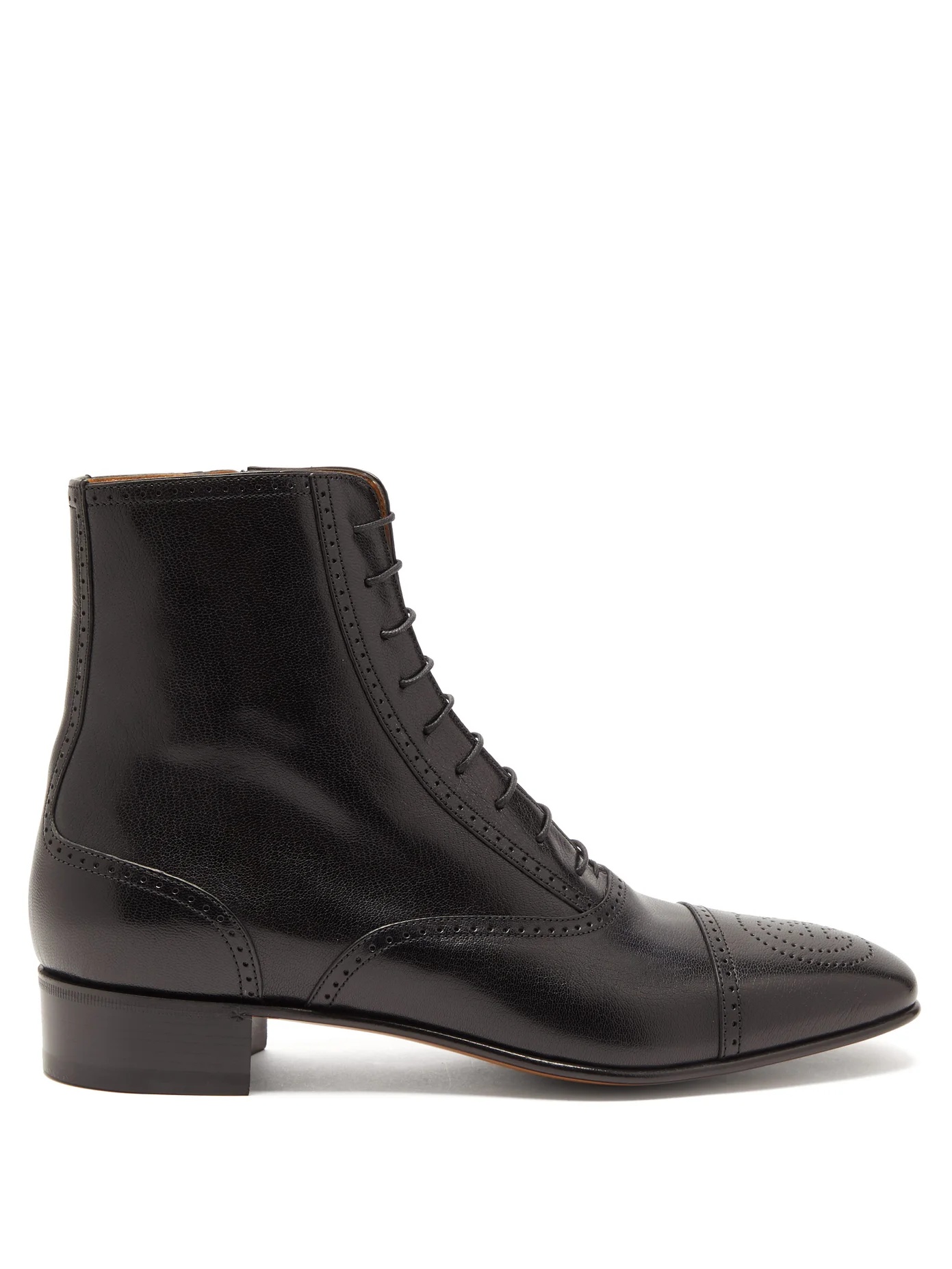 Dracma GG-perforation lace-up leather boots - 1