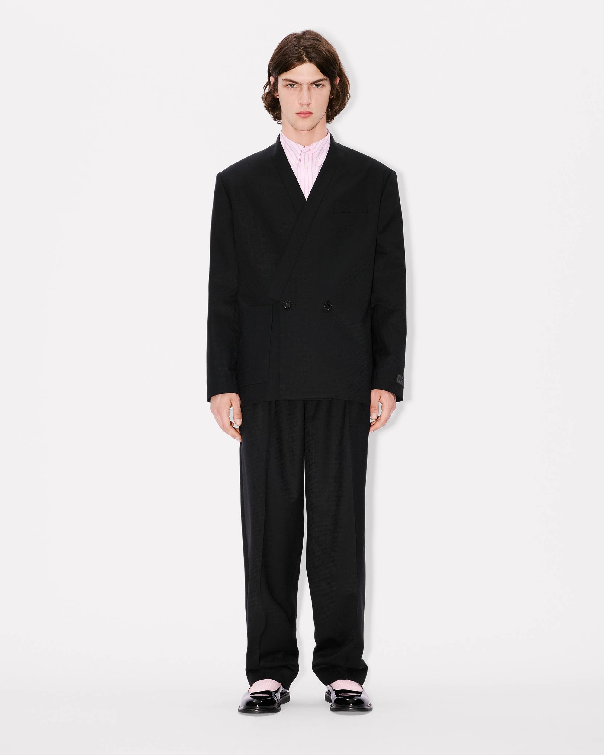 'KENZO Weave' kimono tailored jacket in wool jacquard - 3