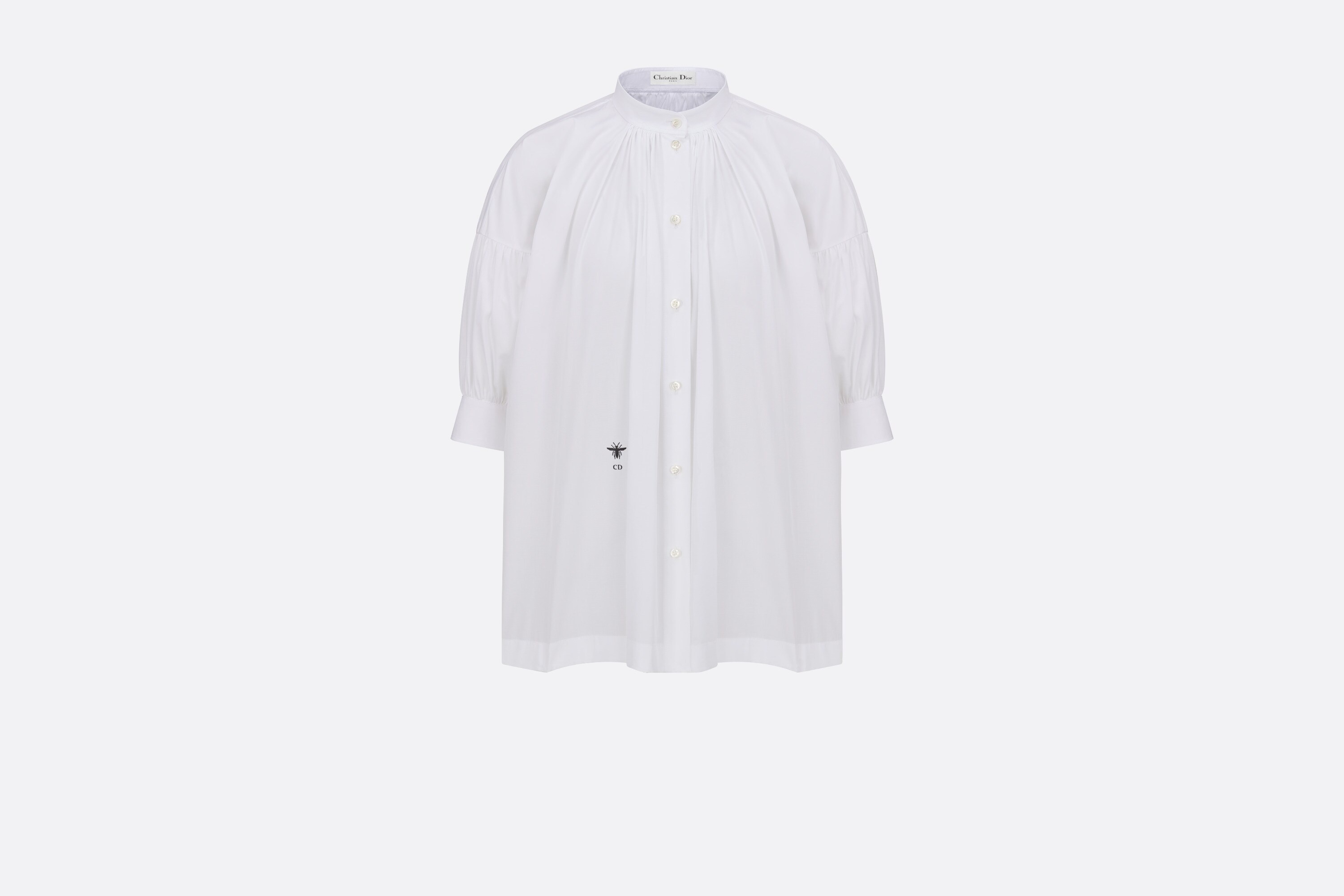 Three-Quarter Sleeve Pleated Blouse - 1